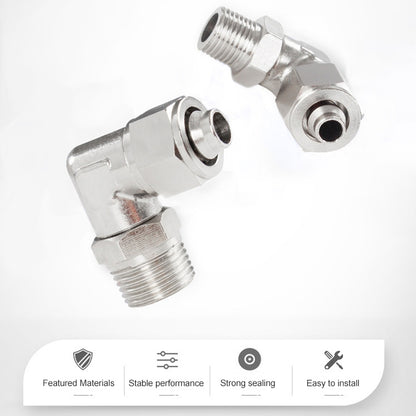 PL8-04 LAIZE Nickel Plated Copper Trachea Quick Fitting Twist Swivel Elbow Lock Female Connector - Interface Series by LAIZE | Online Shopping UK | buy2fix