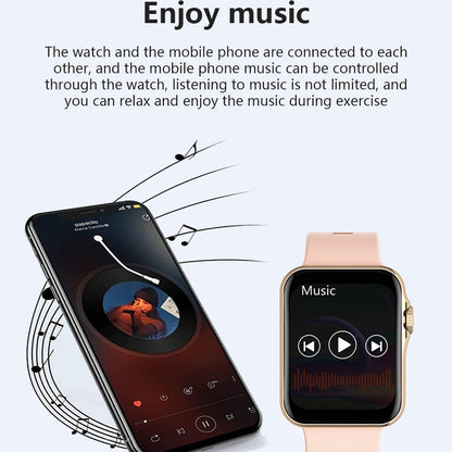 D07 1.7 inch Square Screen Smart Watch with Payment NFC Encoder(Gold) - Smart Watches by buy2fix | Online Shopping UK | buy2fix
