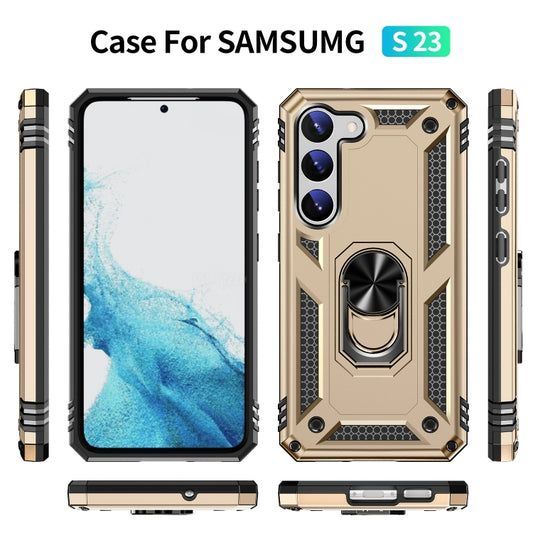 For Samsung Galaxy S23 5G Shockproof TPU + PC Phone Case(Gold) - Galaxy S23 5G Cases by buy2fix | Online Shopping UK | buy2fix