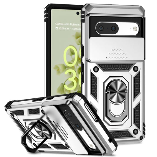For Google Pixel 7 5G Sliding Camshield Holder Phone Case(Silver) - Google Cases by buy2fix | Online Shopping UK | buy2fix