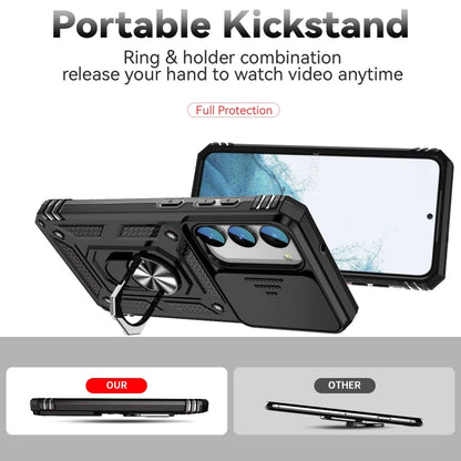 For Samsung Galaxy S23+ 5G Sliding Camshield Holder Phone Case(Black) - Galaxy S23+ 5G Cases by buy2fix | Online Shopping UK | buy2fix