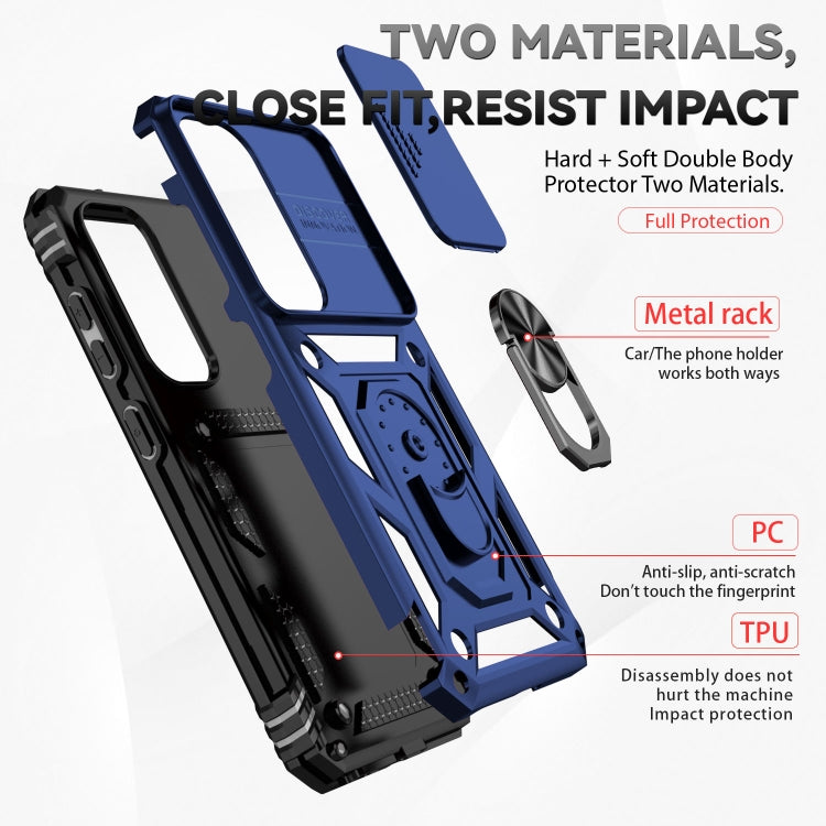 For Samsung Galaxy S23+ 5G Sliding Camshield Holder Phone Case(Blue) - Galaxy S23+ 5G Cases by buy2fix | Online Shopping UK | buy2fix