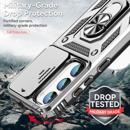 For Samsung Galaxy S23+ 5G Sliding Camshield Holder Phone Case(Silver) - Galaxy S23+ 5G Cases by buy2fix | Online Shopping UK | buy2fix