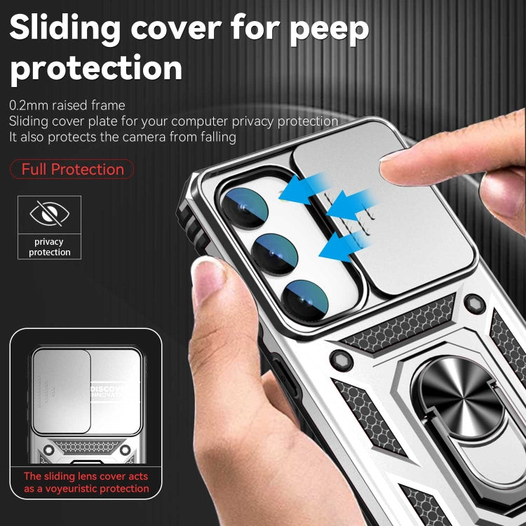 For Samsung Galaxy S23+ 5G Sliding Camshield Holder Phone Case(Silver) - Galaxy S23+ 5G Cases by buy2fix | Online Shopping UK | buy2fix