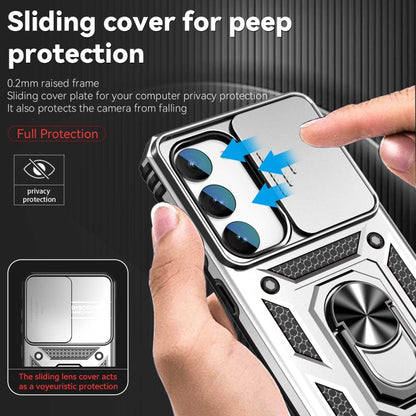 For Samsung Galaxy S23+ 5G Sliding Camshield Holder Phone Case(Silver) - Galaxy S23+ 5G Cases by buy2fix | Online Shopping UK | buy2fix