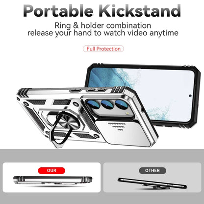 For Samsung Galaxy S23+ 5G Sliding Camshield Holder Phone Case(Silver) - Galaxy S23+ 5G Cases by buy2fix | Online Shopping UK | buy2fix