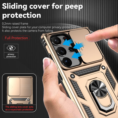 For Samsung Galaxy S23 Ultra 5G Sliding Camshield Holder Phone Case(Gold) - Galaxy S23 Ultra 5G Cases by buy2fix | Online Shopping UK | buy2fix