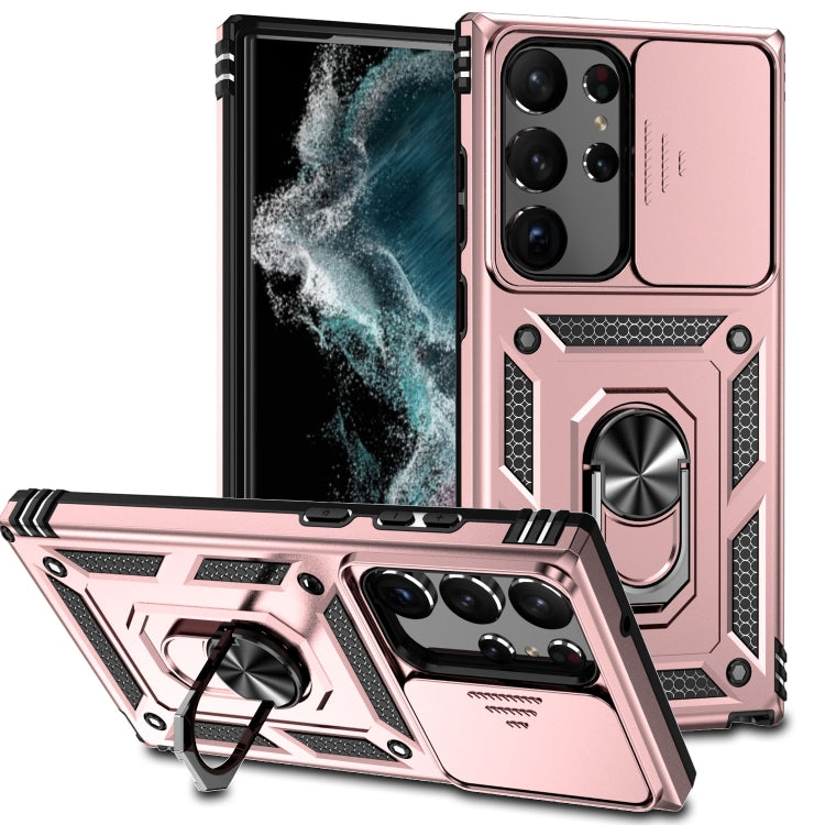For Samsung Galaxy S23 Ultra 5G Sliding Camshield Holder Phone Case(Rose Gold) - Galaxy S23 Ultra 5G Cases by buy2fix | Online Shopping UK | buy2fix