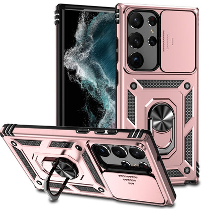 For Samsung Galaxy S23 Ultra 5G Sliding Camshield Holder Phone Case(Rose Gold) - Galaxy S23 Ultra 5G Cases by buy2fix | Online Shopping UK | buy2fix