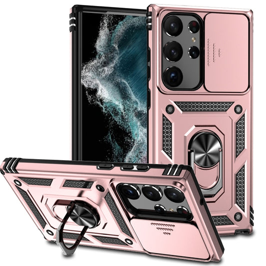 For Samsung Galaxy S23 Ultra 5G Sliding Camshield Holder Phone Case(Rose Gold) - Galaxy S23 Ultra 5G Cases by buy2fix | Online Shopping UK | buy2fix
