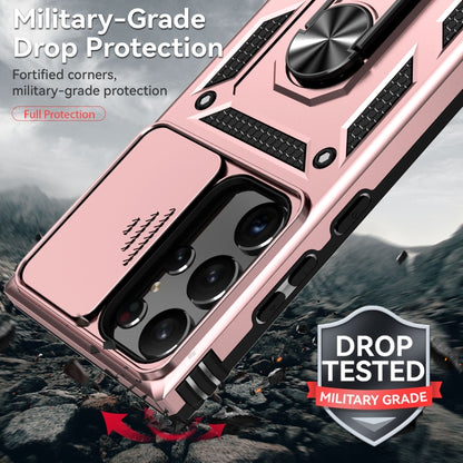 For Samsung Galaxy S23 Ultra 5G Sliding Camshield Holder Phone Case(Rose Gold) - Galaxy S23 Ultra 5G Cases by buy2fix | Online Shopping UK | buy2fix