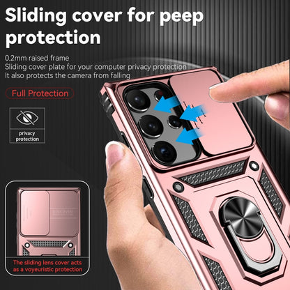 For Samsung Galaxy S23 Ultra 5G Sliding Camshield Holder Phone Case(Rose Gold) - Galaxy S23 Ultra 5G Cases by buy2fix | Online Shopping UK | buy2fix