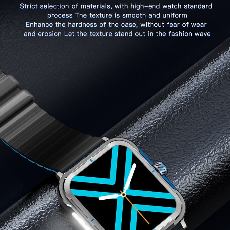 D09 1.9 inch TFT Square Screen Smart Watch Supports Blood Pressure Monitoring(Silver) by buy2fix