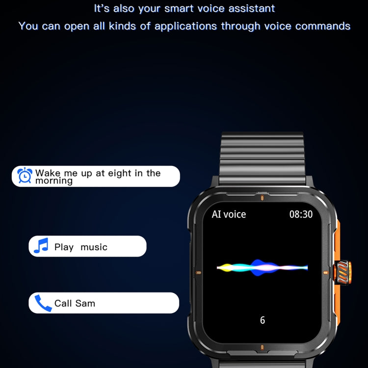 D09 1.9 inch TFT Square Screen Smart Watch Supports Blood Pressure Monitoring(Black) by buy2fix