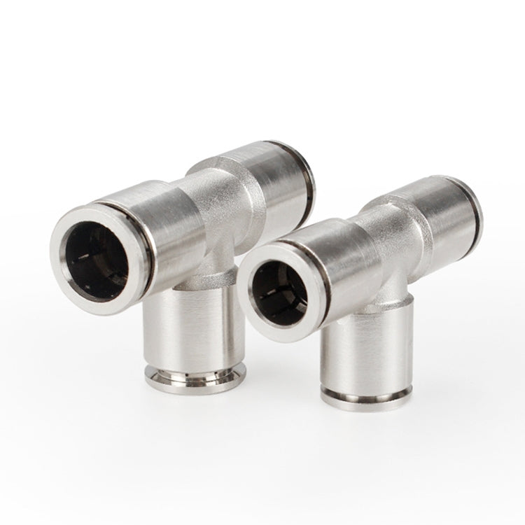 PE-14 LAIZE Nickel Plated Copper Tee Pneumatic Quick Fitting Connector - Interface Series by LAIZE | Online Shopping UK | buy2fix