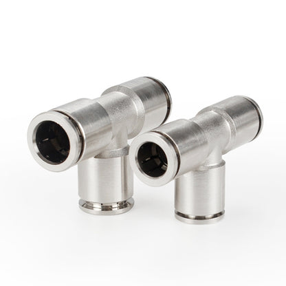 PE-14 LAIZE Nickel Plated Copper Tee Pneumatic Quick Fitting Connector - Interface Series by LAIZE | Online Shopping UK | buy2fix