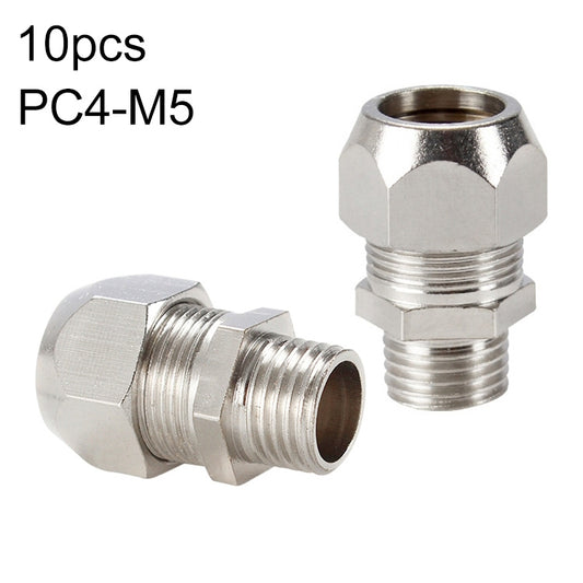 10pcs / Pack PC4-M5 LAIZE Nickel Plated Copper Reducer Straight Pneumatic Quick Fitting Connector - Interface Series by LAIZE | Online Shopping UK | buy2fix