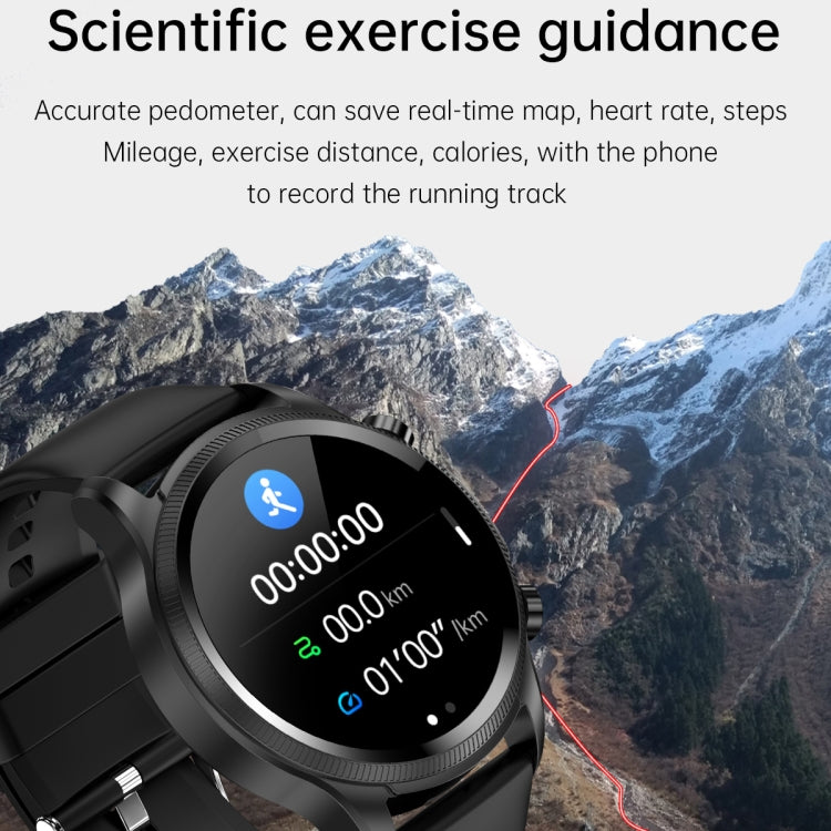 E400 1.39 inch HD Round Screen TPU Watch Strap Smart Watch Supports ECG Monitoring/Non-invasive Blood Sugar(Black) - Smart Watches by buy2fix | Online Shopping UK | buy2fix