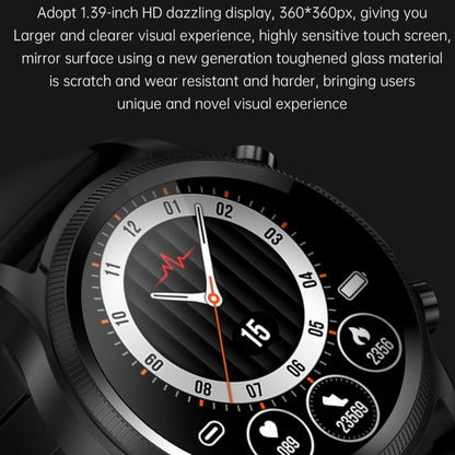 E400 1.39 inch HD Round Screen TPU Watch Strap Smart Watch Supports ECG Monitoring/Non-invasive Blood Sugar(Black) - Smart Watches by buy2fix | Online Shopping UK | buy2fix