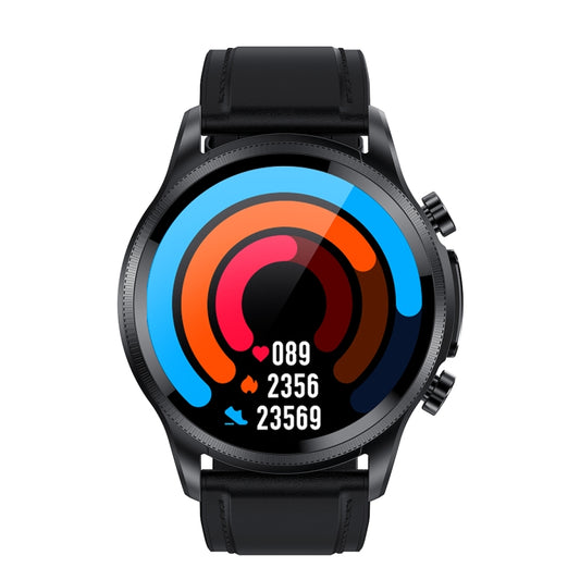 E400 1.39 inch HD Round Screen Leather Strap Smart Watch Supports ECG Monitoring/Non-invasive Blood Sugar(Black) - Smart Watches by buy2fix | Online Shopping UK | buy2fix