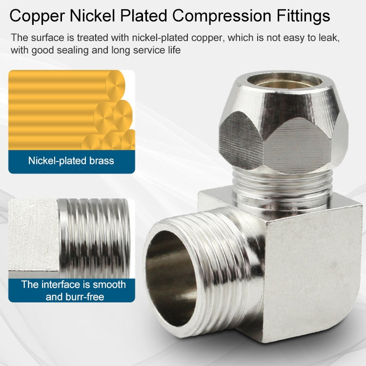 PL10-03 LAIZE Nickel Plated Copper Reducer Elbow Pneumatic Quick Fitting Connector - Interface Series by LAIZE | Online Shopping UK | buy2fix