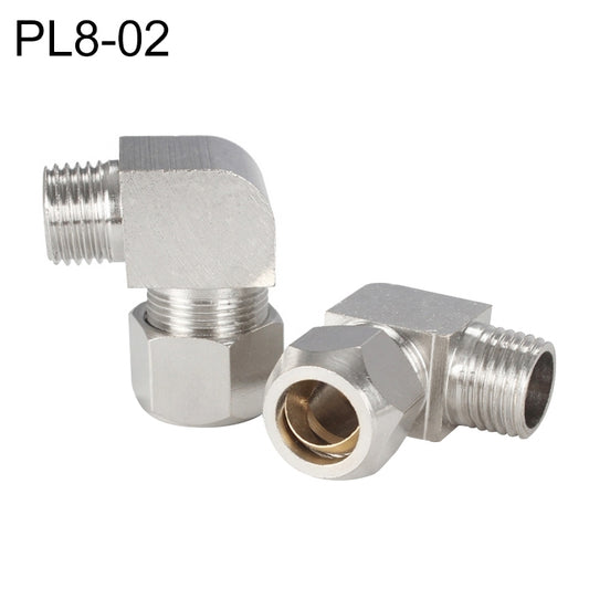 PL8-02 LAIZE Nickel Plated Copper Reducer Elbow Pneumatic Quick Fitting Connector - Interface Series by LAIZE | Online Shopping UK | buy2fix