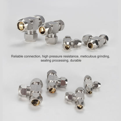 KT-PE-10 LAIZE Nickel Plated Copper T Type Tee Pneumatic Quick Fitting Copper Pipe Connector - Interface Series by LAIZE | Online Shopping UK | buy2fix