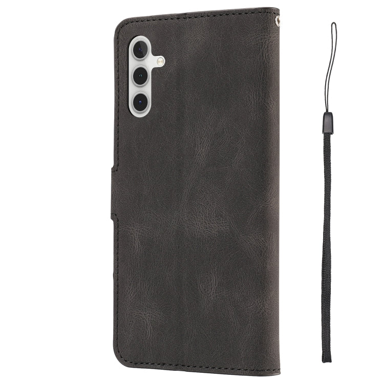 For Samsung Galaxy A14 5G Fantasy Classic Skin-feel Calfskin Texture PU Phone Case(Black) by buy2fix