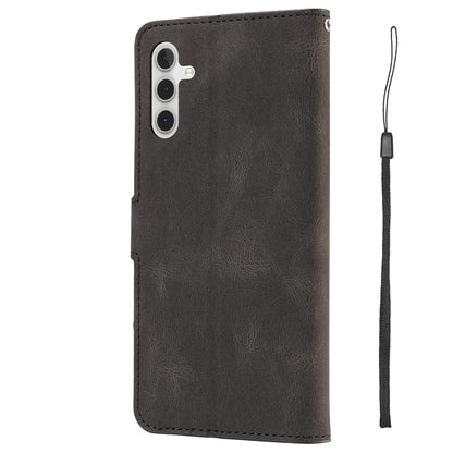 For Samsung Galaxy A14 5G Fantasy Classic Skin-feel Calfskin Texture PU Phone Case(Black) by buy2fix