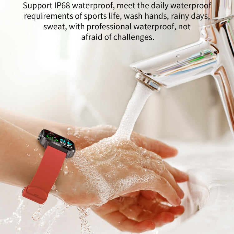 F100 1.7 inch HD Square Screen TPU Strap Smart Watch Supports Body Temperature Monitoring/Blood Oxygen Monitoring(Black) by buy2fix