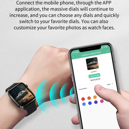 F100 1.7 inch HD Square Screen Leather Strap Smart Watch Supports Body Temperature Monitoring/Blood Oxygen Monitoring(Black) by buy2fix