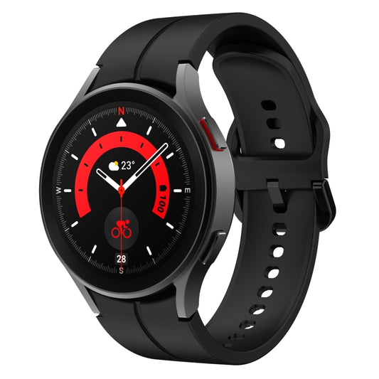 For Samsung Galaxy Watch 5 40mm / 44mm Colorful Buckle Silicone Watch Band(Black) - Watch Bands by buy2fix | Online Shopping UK | buy2fix