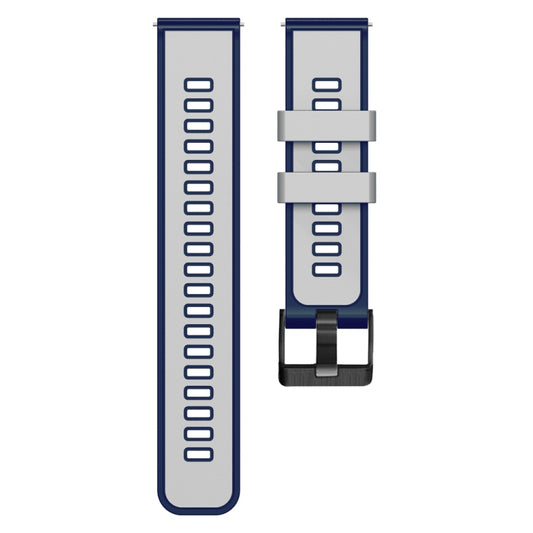 For Samsung Galaxy Watch 5 40mm / 44mm Plain Weave Two-color Silicone Watch Band(White Blue) - Watch Bands by buy2fix | Online Shopping UK | buy2fix