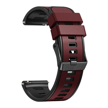 For Samsung Galaxy Watch 5 40mm / 44mm Plain Weave Two-color Silicone Watch Band(Wine Red Black) - Watch Bands by buy2fix | Online Shopping UK | buy2fix