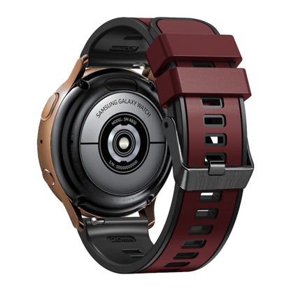 For Samsung Galaxy Watch 5 40mm / 44mm Plain Weave Two-color Silicone Watch Band(Wine Red Black) - Watch Bands by buy2fix | Online Shopping UK | buy2fix