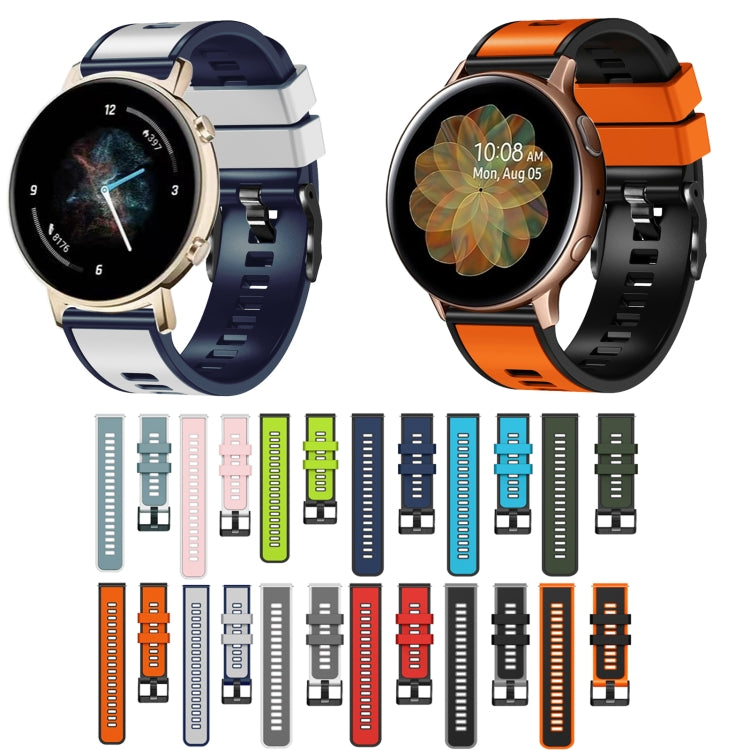 For Samsung Galaxy Watch 5 40mm / 44mm Plain Weave Two-color Silicone Watch Band(Wine Red Black) - Watch Bands by buy2fix | Online Shopping UK | buy2fix