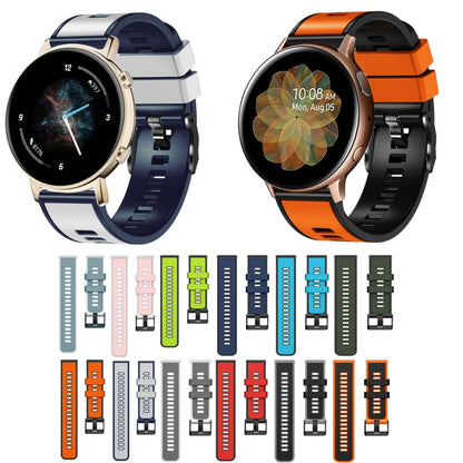 For Samsung Galaxy Watch 5 40mm / 44mm Plain Weave Two-color Silicone Watch Band(Wine Red Black) - Watch Bands by buy2fix | Online Shopping UK | buy2fix