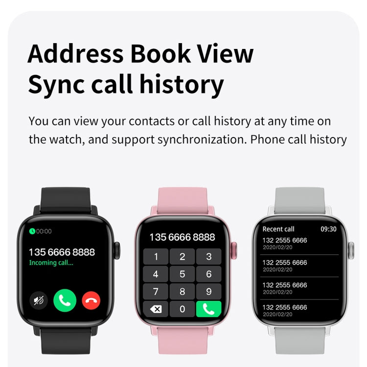 T49 1.9 inch HD Square Screen Smart Watch Supports Heart Rate Monitoring/Bluetooth Calling(Pink) by buy2fix