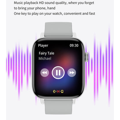 T49 1.9 inch HD Square Screen Smart Watch Supports Heart Rate Monitoring/Bluetooth Calling(Silver Black) - Smart Watches by buy2fix | Online Shopping UK | buy2fix