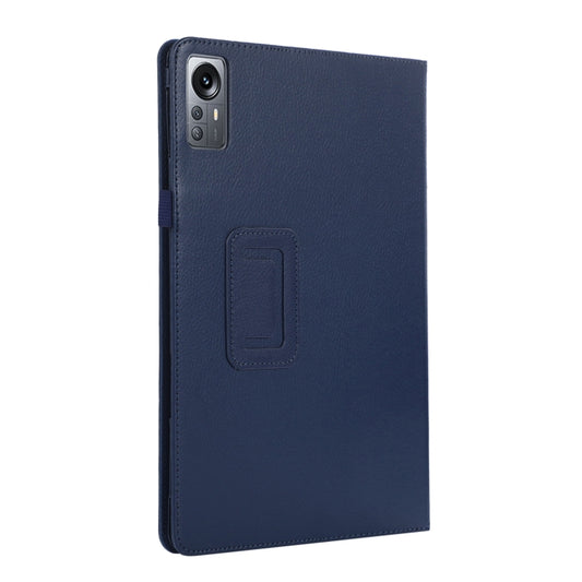 For Xiaomi Pad 5 Pro 12.4 Litchi Texture Leather Tablet Case with Holder(Dark Blue) by buy2fix