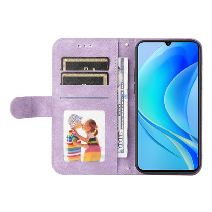 For Huawei nova Y70 / Y70 Plus / Enjoy 50 Skin Feel Life Tree Metal Button Leather Phone Case(Purple) - Huawei Cases by buy2fix | Online Shopping UK | buy2fix