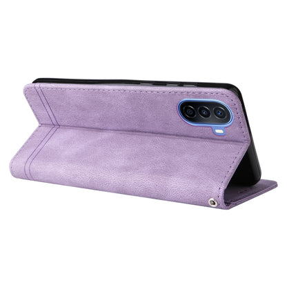 For Huawei nova Y70 / Y70 Plus / Enjoy 50 Skin Feel Life Tree Metal Button Leather Phone Case(Purple) - Huawei Cases by buy2fix | Online Shopping UK | buy2fix