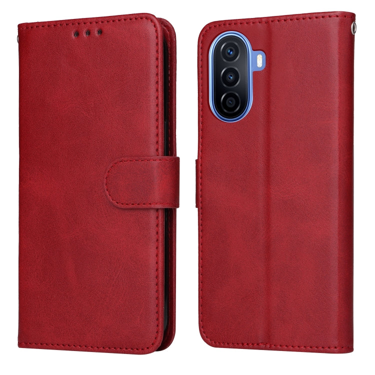 For Huawei nova Y70 / Y70 Plus/Enjoy 50 Classic Calf Texture Flip Leather Phone Case(Red) - Huawei Cases by buy2fix | Online Shopping UK | buy2fix
