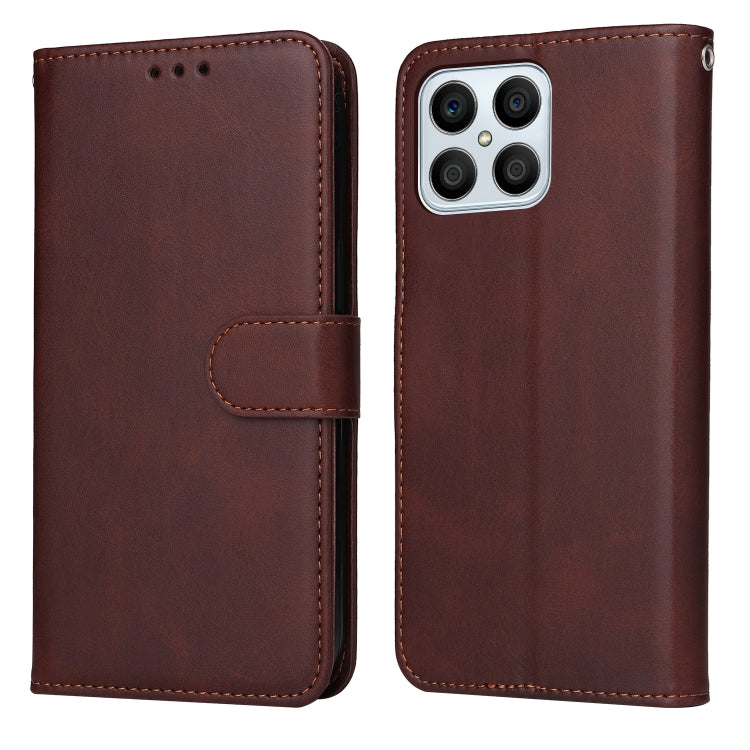 For Honor X8 5G / X6 Classic Calf Texture Flip Leather Phone Case(Brown) by buy2fix