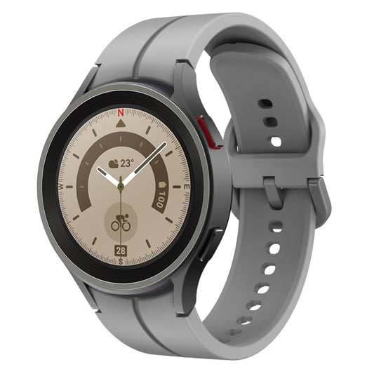For Samsung Galaxy Watch 5 Pro 45mm Colorful Buckle Silicone Watch Band(Grey) - Watch Bands by buy2fix | Online Shopping UK | buy2fix