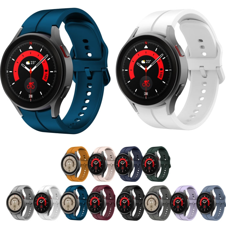 For Samsung Galaxy Watch 5 Pro 45mm Colorful Buckle Silicone Watch Band(Grey) - Watch Bands by buy2fix | Online Shopping UK | buy2fix