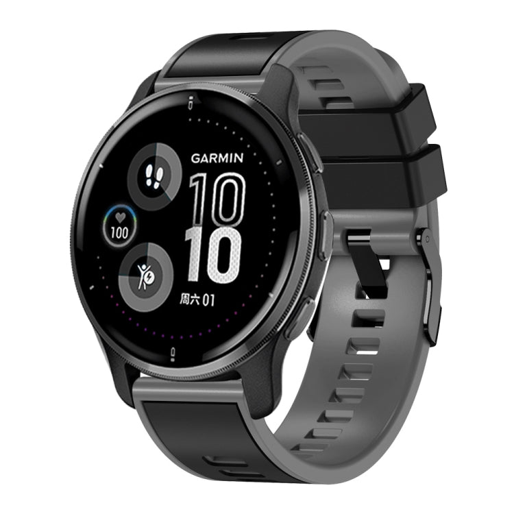 For Samsung Galaxy Watch 5 Pro 45mm Plain Weave Two-color Silicone Watch Band(Black Grey) - Watch Bands by buy2fix | Online Shopping UK | buy2fix