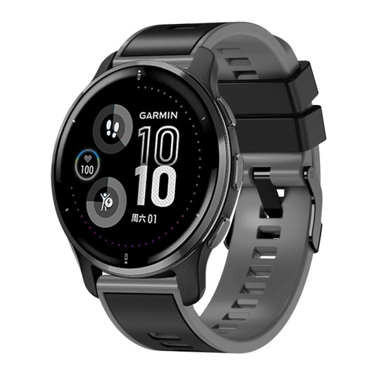 For Samsung Galaxy Watch 5 Pro 45mm Plain Weave Two-color Silicone Watch Band(Black Grey) - Watch Bands by buy2fix | Online Shopping UK | buy2fix