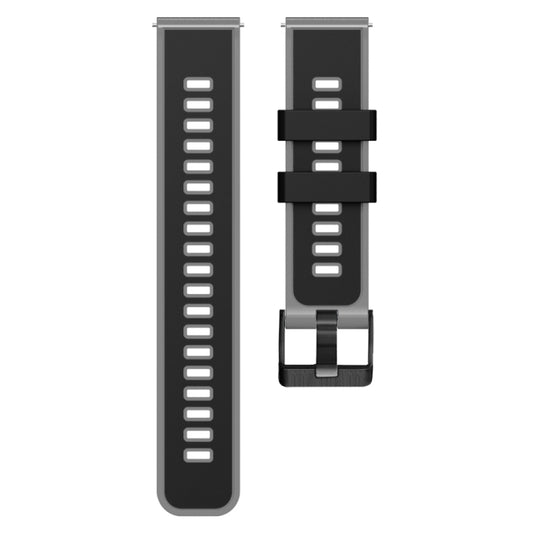 For Samsung Galaxy Watch 5 Pro 45mm Plain Weave Two-color Silicone Watch Band(Black Grey) - Watch Bands by buy2fix | Online Shopping UK | buy2fix