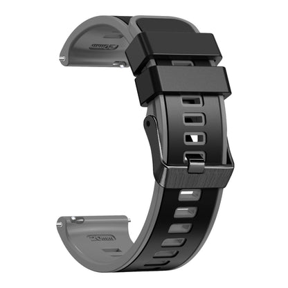 For Samsung Galaxy Watch 5 Pro 45mm Plain Weave Two-color Silicone Watch Band(Black Grey) - Watch Bands by buy2fix | Online Shopping UK | buy2fix
